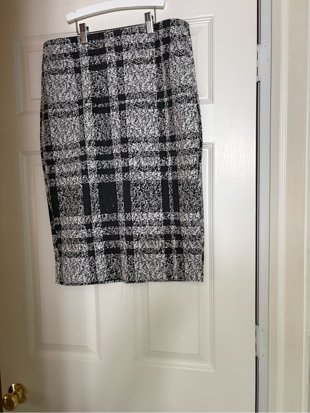 Express Black and White Plaid Pencil Skirt